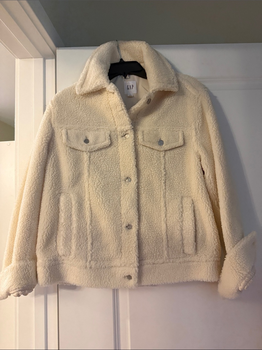 GAP Women's Cream Teddy Sherpa Jacket